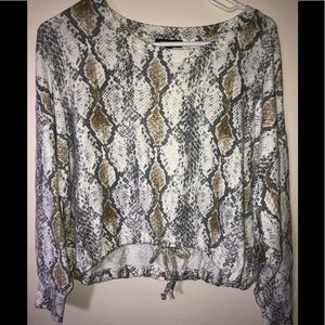 Express Snake Print Soft Animal Print Top Blouse XS